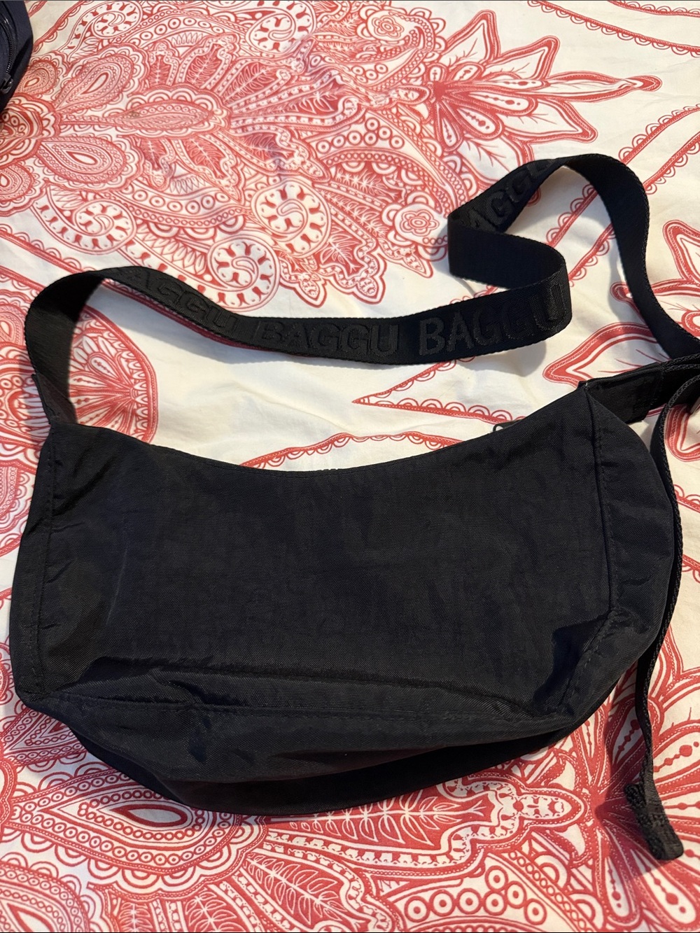 Baggu Black Nylon Crossbody Belt Bag